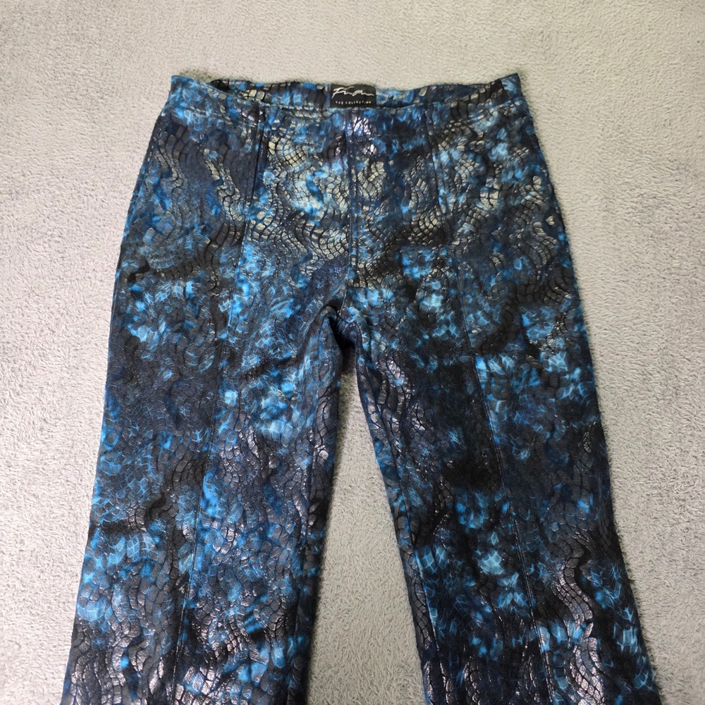 Fubu Womens 13/14 Pants Blue Black Metallic Snakeskin Y2K Streetwear Straight